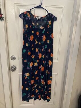 croft & barrow Navy Floral Sleeveless Maxi Dress